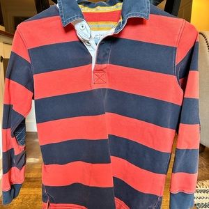 Boys Mini Boden Long Sleeve Striped Rugby Shirt - Size 9y-10